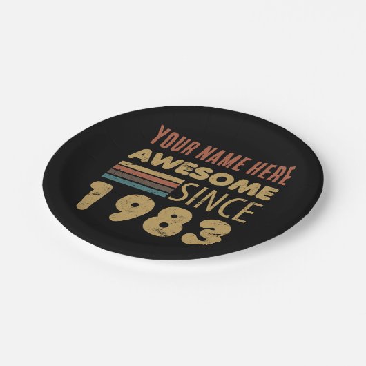 1983素晴らし年40歳の誕生日 ペーパープレート (アングル)