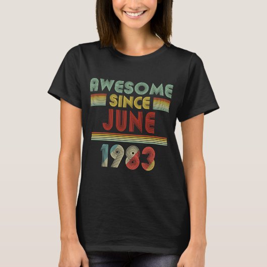 1983素晴らし年6月誕生日37歳37歳 Tシャツ (正面)