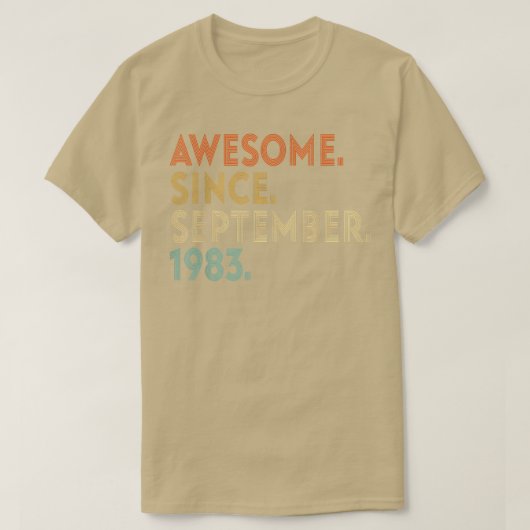 1983素晴らし年9月以来ヴィンテージ39誕生日 Tシャツ (デザイン正面)
