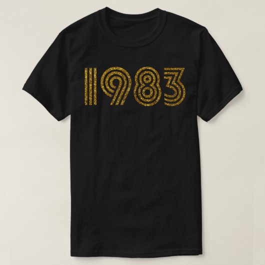 1983誕生年グリッター効果 Tシャツ (デザイン正面)