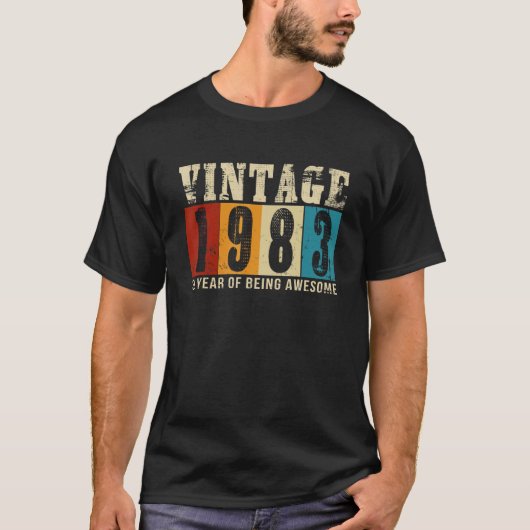 1983誕生日ヴィンテージ39誕生日39歳 Tシャツ (正面)