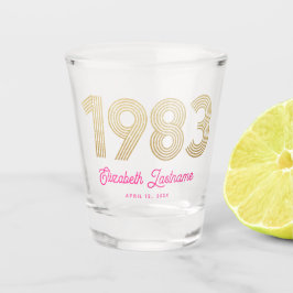 1983 ピンクゴールド 40歳の誕生日 ショットグラス
