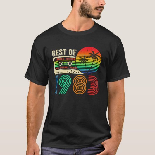 1983 最高の 39番目の誕生日ヴィンテージカセットLimiteの1983 Tシャツ (正面)