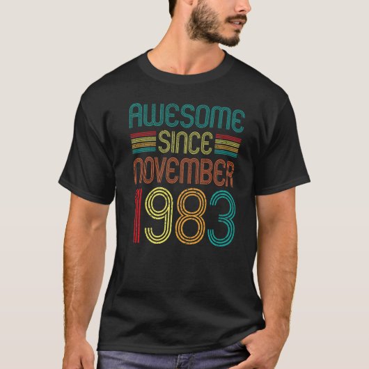 1983 素晴らし年11月以来39誕生日レトロ39 Tシャツ (正面)