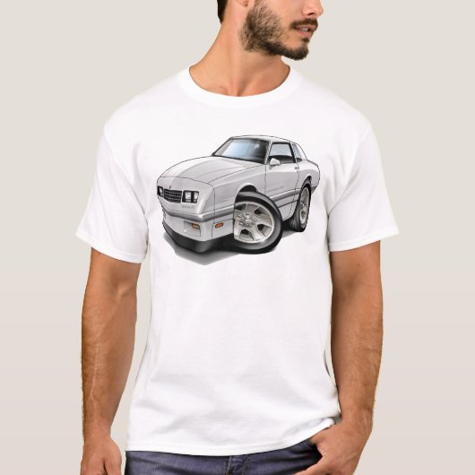 1983-88年のモンテカルロの白灰色車 Tシャツ (正面)