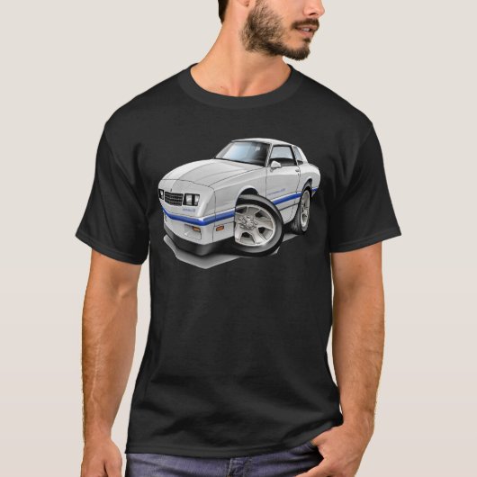 1983-88年のモンテカルロの白青い車 Tシャツ (正面)