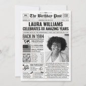 1984カスタム年新聞紙誕生日カードのトレンド シーズンカード (正面)