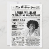 1984カスタム年新聞紙誕生日カードのトレンド シーズンカード (正面)