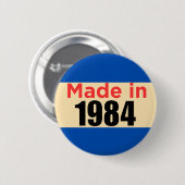 1984レトロ製40歳の誕生日ピン 缶バッジ (正面&裏面)