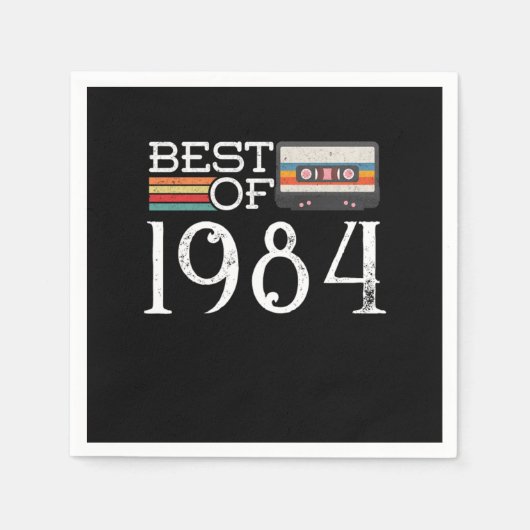 1984ヴィンテージ36th誕生日アニバーサリーギフト スタンダードカクテルナプキン (正面)