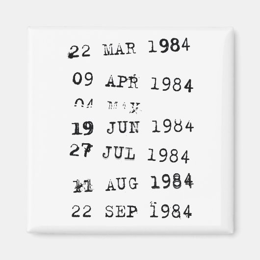 1984年が期限の図書館切手 マグネット (正面)
