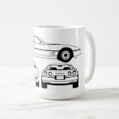 1984年のシボレー・コルベットの設計図のマグ コーヒーマグカップ (正面右)
