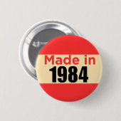 1984年の誕生・レトロ製40th birthday pin 缶バッジ (正面&裏面)