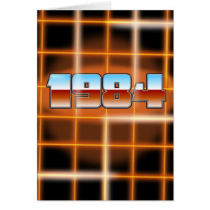 1984年の電子機器風のキャラクターポスター