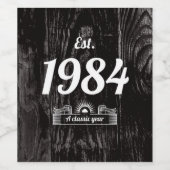 1984年のEst.クラシック A Year ワインラベル (シングルラベル)