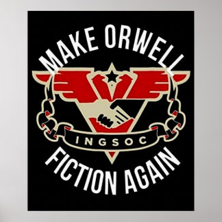 1984年のMake Orwell Fictionのヴィンテージ ポスター