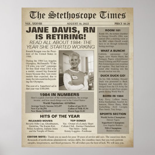 1984年ナース定年パーティーの聴診時間 ポスター (正面)