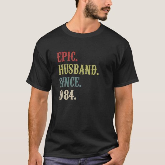 1984年レトロ38thアニバー結婚ス以来の叙事的な夫 tシャツ (正面)