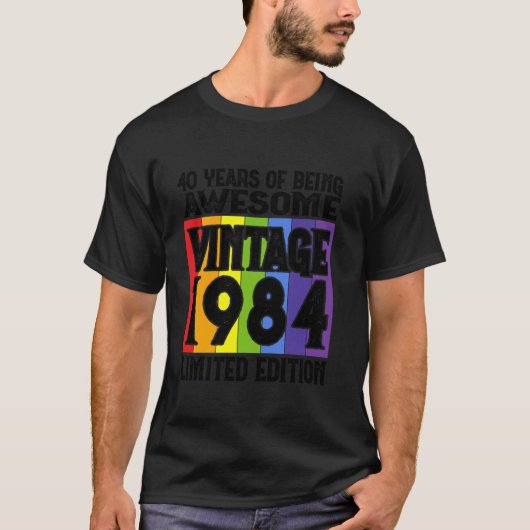1984年ロングSl生まれ40歳誕生日限定版 Tシャツ (正面)