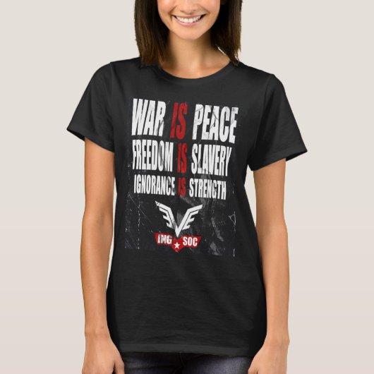 1984年式ニュースピークポスターTシャツ(女性用) Tシャツ (正面)
