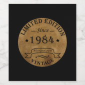 1984年生まれのヴィンテージ誕生日 ワインラベル (シングルラベル)