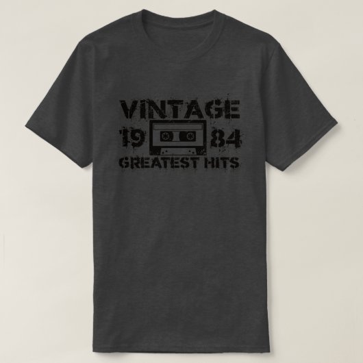 1984年素晴らしヒット・ヴィンテージ・ブラック Tシャツ (デザイン正面)