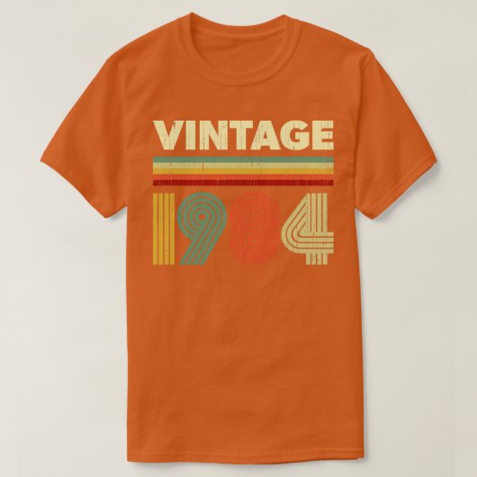 1984年誕生日ヴィンテージレトロ37歳デザイン Tシャツ (デザイン正面)