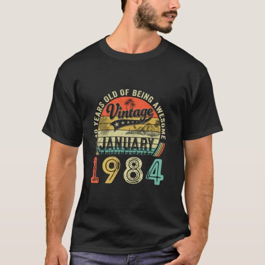 1984年1生まれ月40日（土） Tシャツ (正面)