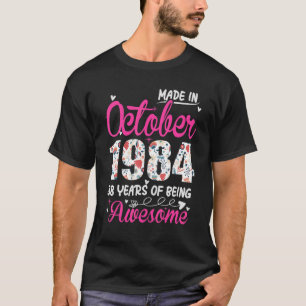 1984年10月以素晴らし降38誕生日フローラ Tシャツ