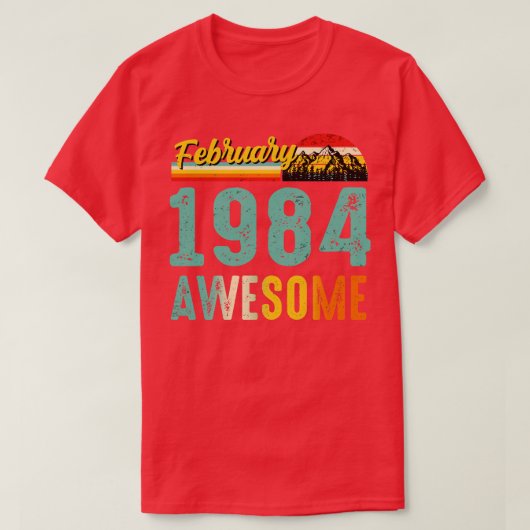 1984年2月誕生日ギフトシャツヴィンテージ2月 Tシャツ (デザイン正面)