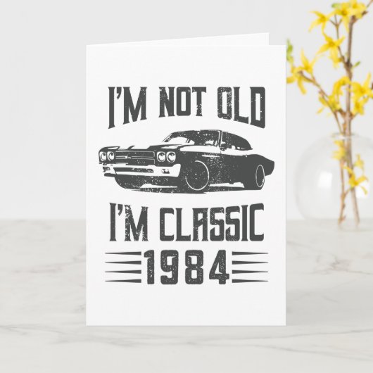 1984年40歳の誕生日クラシック車ではない カード (黄色い花)