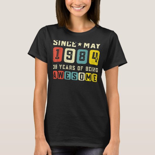 1984年5月素晴らしから38誕生日ヴィンテージ Tシャツ (正面)