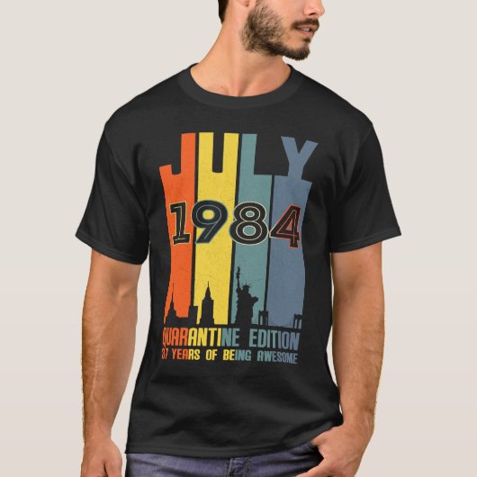 1984年7月37歳37検疫誕生日 Tシャツ (正面)