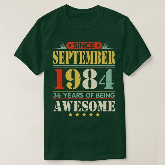 1984年9月以来パパパパハッピーバースデー Tシャツ (デザイン正面)
