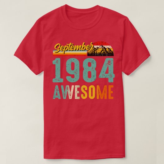 1984年9月誕生日ギフトシャツヴィンテージ9月 Tシャツ (デザイン正面)