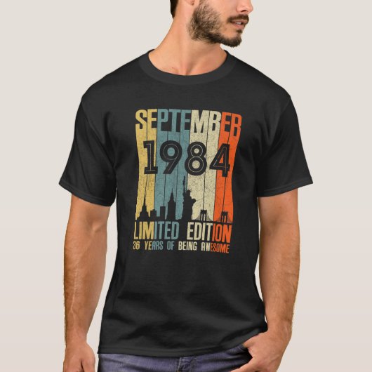 1984年9月36歳1984年誕生日ギフト Tシャツ (正面)