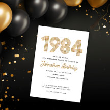 1984年 ブラック ゴールド 40歳の誕生日招待状