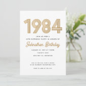 1984年 ブラック ゴールド 40歳の誕生日招待状 招待状 (スタンド正面)