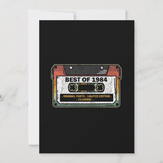 1984最高の年のヴィンテージカセットの誕生日ギフトのおもしろい 招待状 (正面)