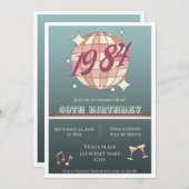 1984生まれ年のヴィンテージレトロパーティー 招待状 (正面/裏面)