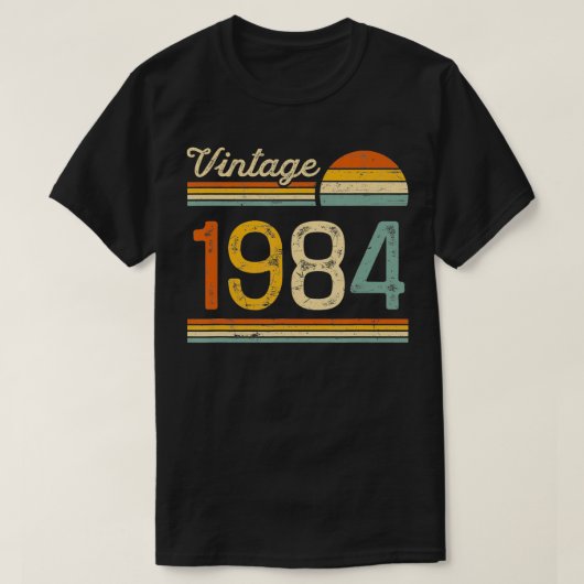 1984生まれ年のヴィンテージレトロ誕生日 Tシャツ (デザイン正面)