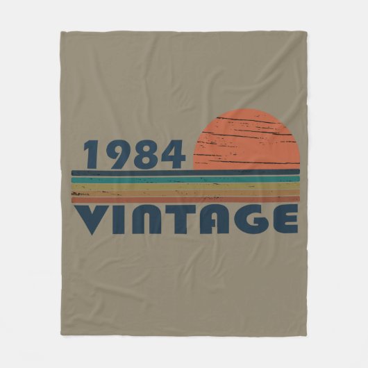 1984生まれ年のヴィンテージ誕生日ギフト フリースブランケット (正面)