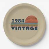 1984生まれ年のヴィンテージ誕生日ギフト ペーパープレート (正面)