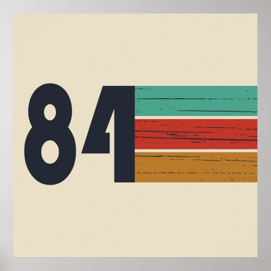 1984生まれ年のヴィンテージ誕生日ギフト ポスター (正面)