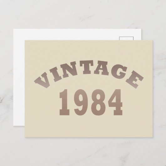 1984生まれ年のヴィンテージ シーズンポストカード (正面/裏面)
