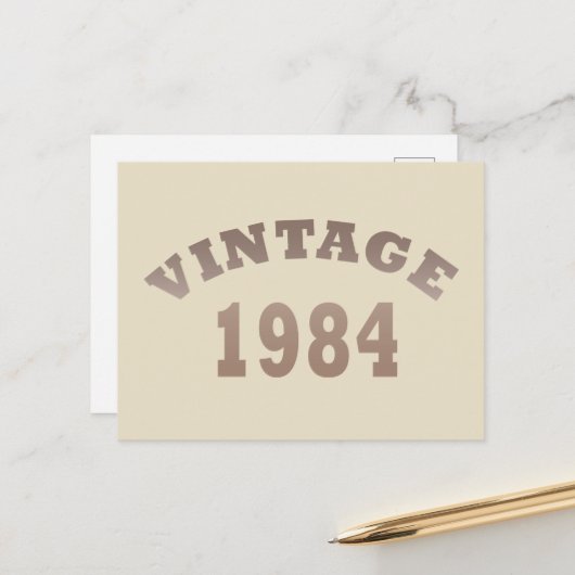 1984生まれ年のヴィンテージ シーズンポストカード (正面/裏面インサイチュ)