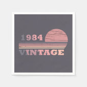 1984生まれ年のヴィンテージ スタンダードカクテルナプキン (正面)