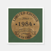 1984生まれ年のヴィンテージ スタンダードカクテルナプキン (正面)
