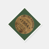 1984生まれ年のヴィンテージ スタンダードカクテルナプキン (角)