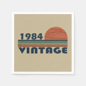 1984生まれ年のヴィンテージ スタンダードカクテルナプキン (正面)